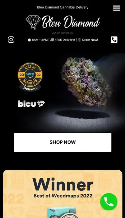 Cannabis Website Design BleuDiamondCo.com
